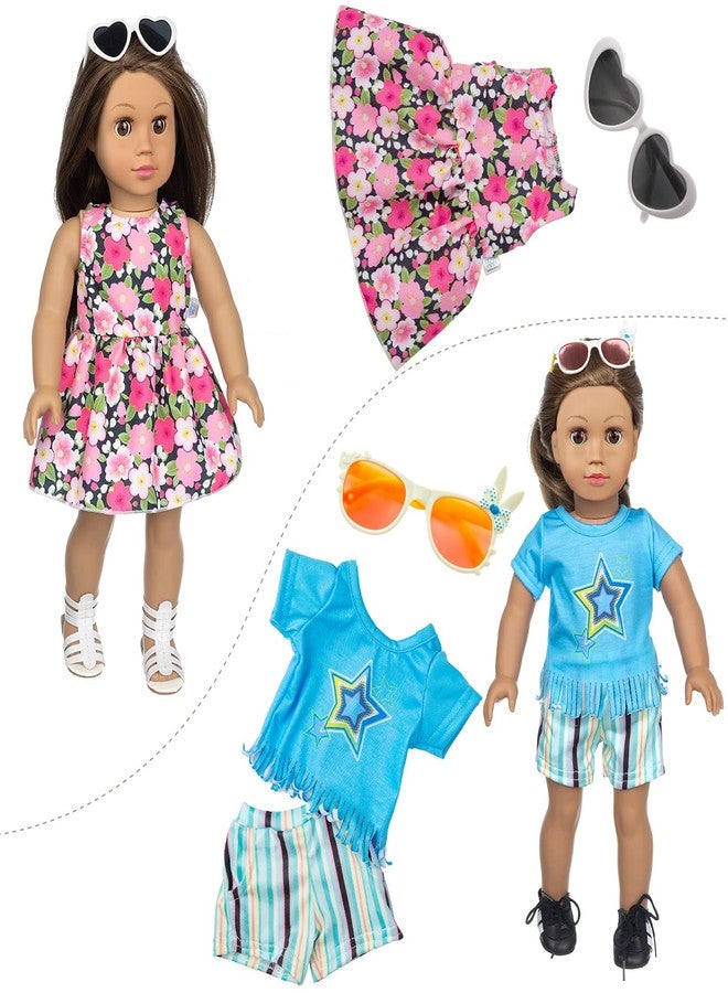 BDDOLL 23 Pcs 18 Inch Girl Doll Clothes and Accessories for 18 Inch Doll Dress with Our Generation Dolls Including 10 Complete Sets of Clothing Outfits - Image 3